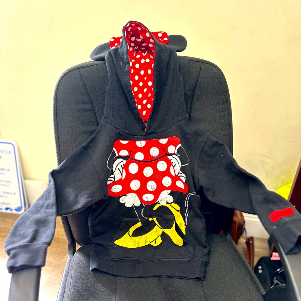 Disney Kids Black and Red Minnie Mouse Hoodie